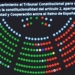 Pantalla mostrando resultados de votación en el Senado sobre el Tratado de Amistad con Francia.