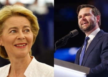 Ursula von der Leyen y JD Vance discutiendo sobre migración en Europa