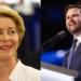 Ursula von der Leyen y JD Vance discutiendo sobre migración en Europa