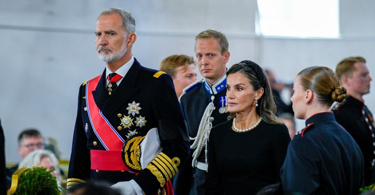 King Felipe VI, Queen Letizi and Queen Sofía attend the state funeral for Harald V of Norway in Oslo