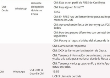Mensaje del CNI sobre un asalto a Ceuta por redes sociales