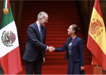 Encuentro entre el rey de España y la presidenta de México en Palacio Nacional