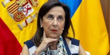 Margarita Robles durante la videoconferencia sobre defensa de Ucrania